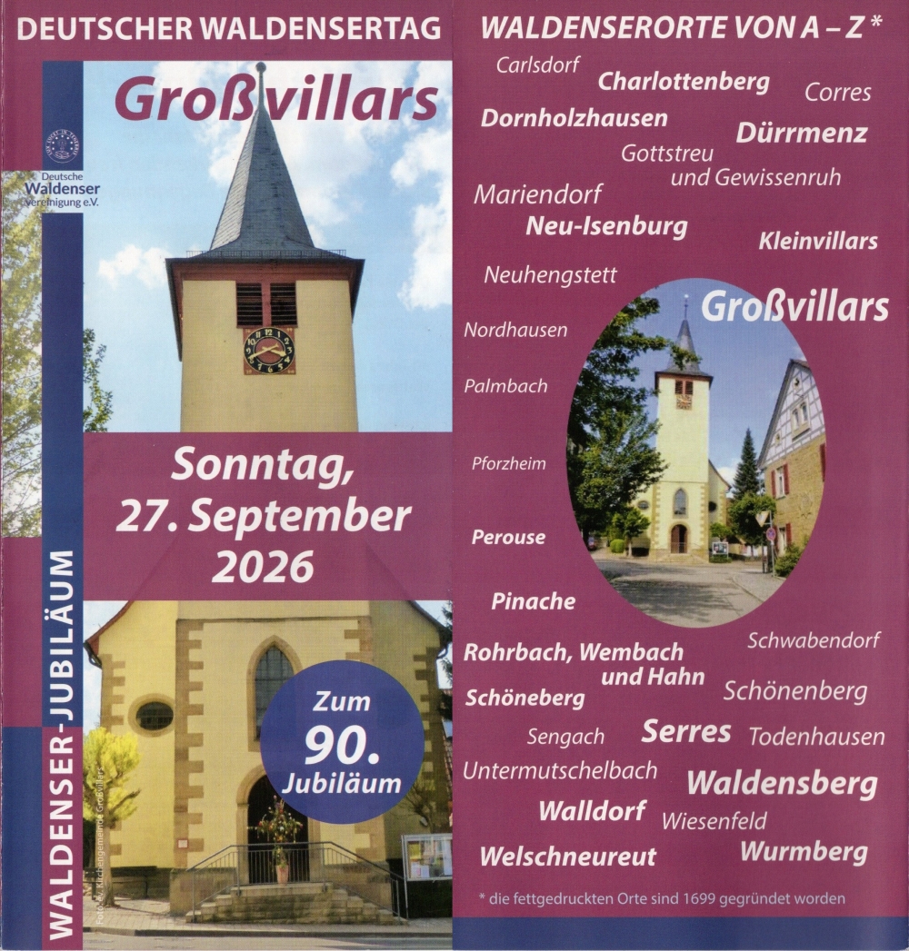 Deutscher Waldensertag 2026 Großvillars