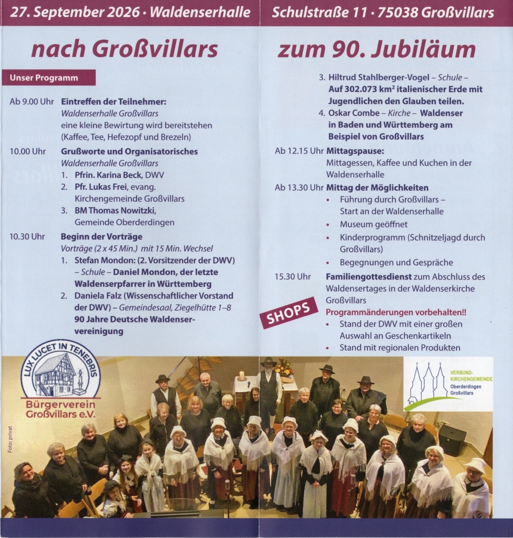 Deutscher Waldensertag 2026 Großvillars