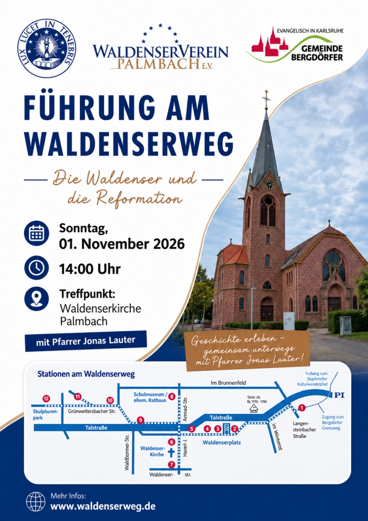 Waldenserweg-Führung in Palmbach am 01.11.2026
