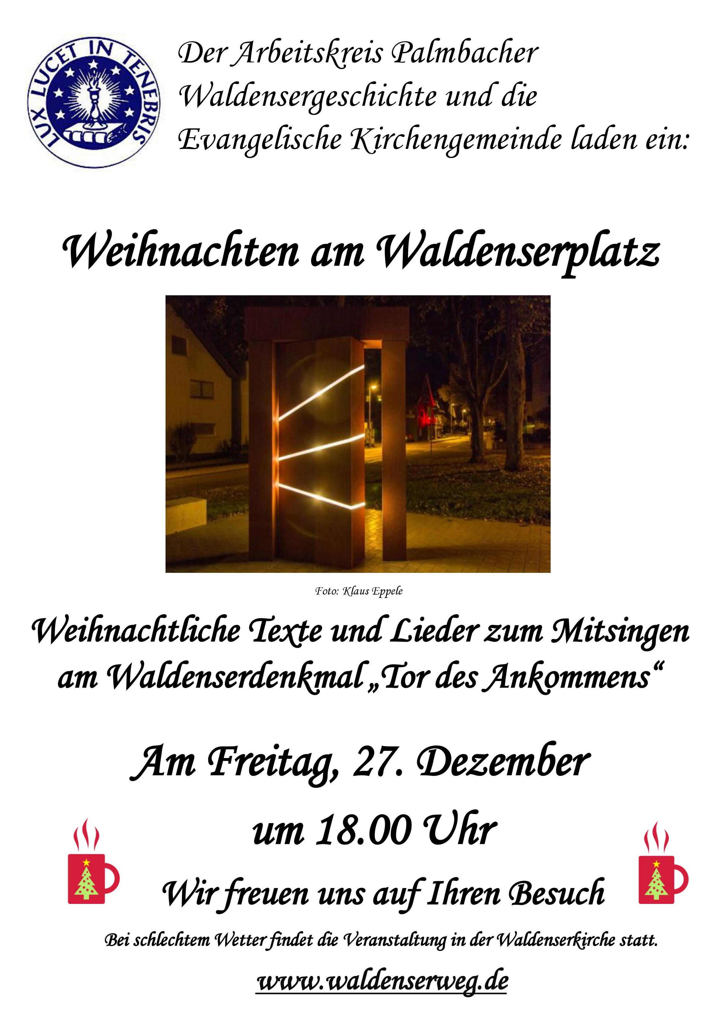 Weihnachtssingen am Waldenserplatz in KA-Palmbach Weihnachtssingen am Waldenserplatz in KA-Palmbach