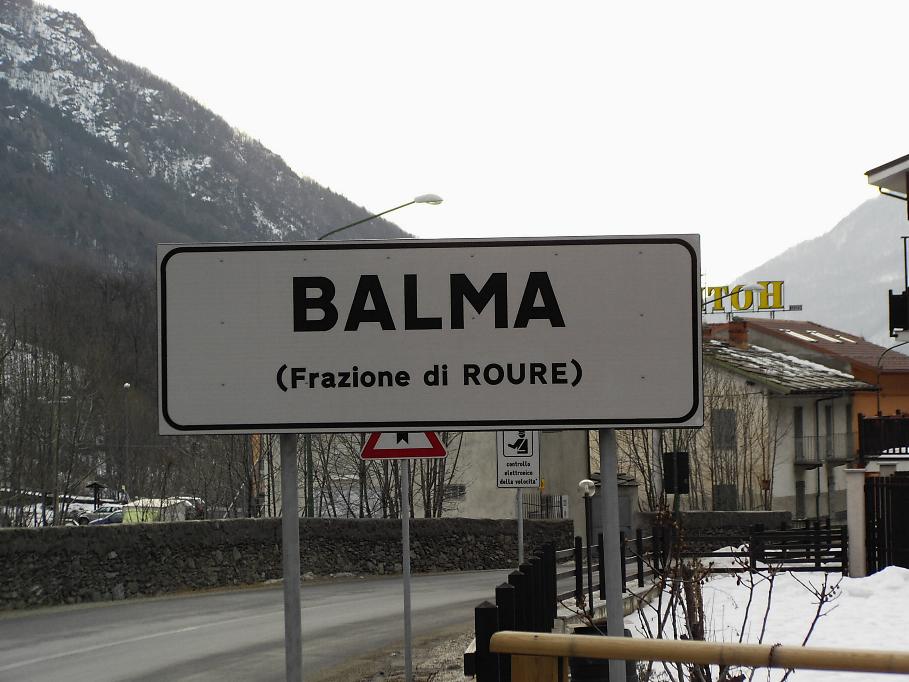Ortsschild von Balma, früher La Balme Ortsschild von Balma, früher La Balme